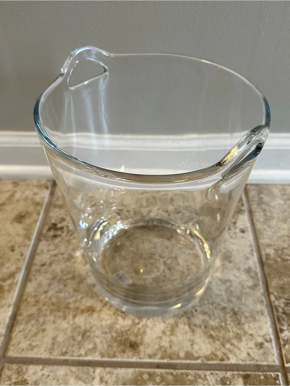 Crate & Barrel Scissor Cut Crystal Wine Chiller Bucket